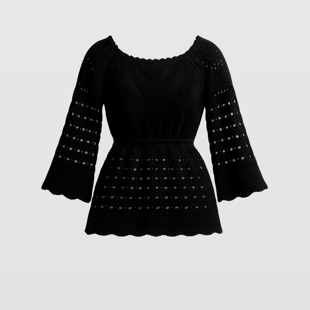 Lina Beachwear Crochet Long Sleeve Mini Dress