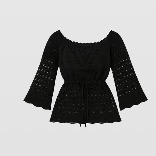 Lina Beachwear Crochet Long Sleeve Mini Dress